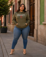 Premium "POSITIVITY" Plus Size Hoodie