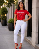 Very Durable "POSITIVITY" Crop T-Shirt Sizes S-L
