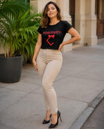 Very Durable "POSITIVITY" Crop T-Shirt Sizes S-L