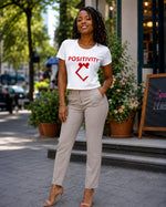 Very Durable "POSITIVITY" Crop T-Shirt Sizes S-L