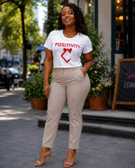 Very Durable "POSITIVITY" Crop T-Shirt Sizes S-L