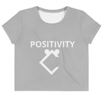 Very Durable "POSITIVITY" Plus Size Crop T-Shirt