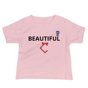 Premium Girl's "BEAUTIFUL" Print Short Sleeve Tee