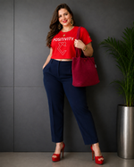 Very Durable "POSITIVITY" Plus Size Crop T-Shirt