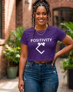 Very Durable "POSITIVITY" Crop T-Shirt Sizes S-L