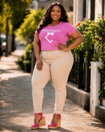 Very Durable "POSITIVITY" Plus Size Crop T-Shirt