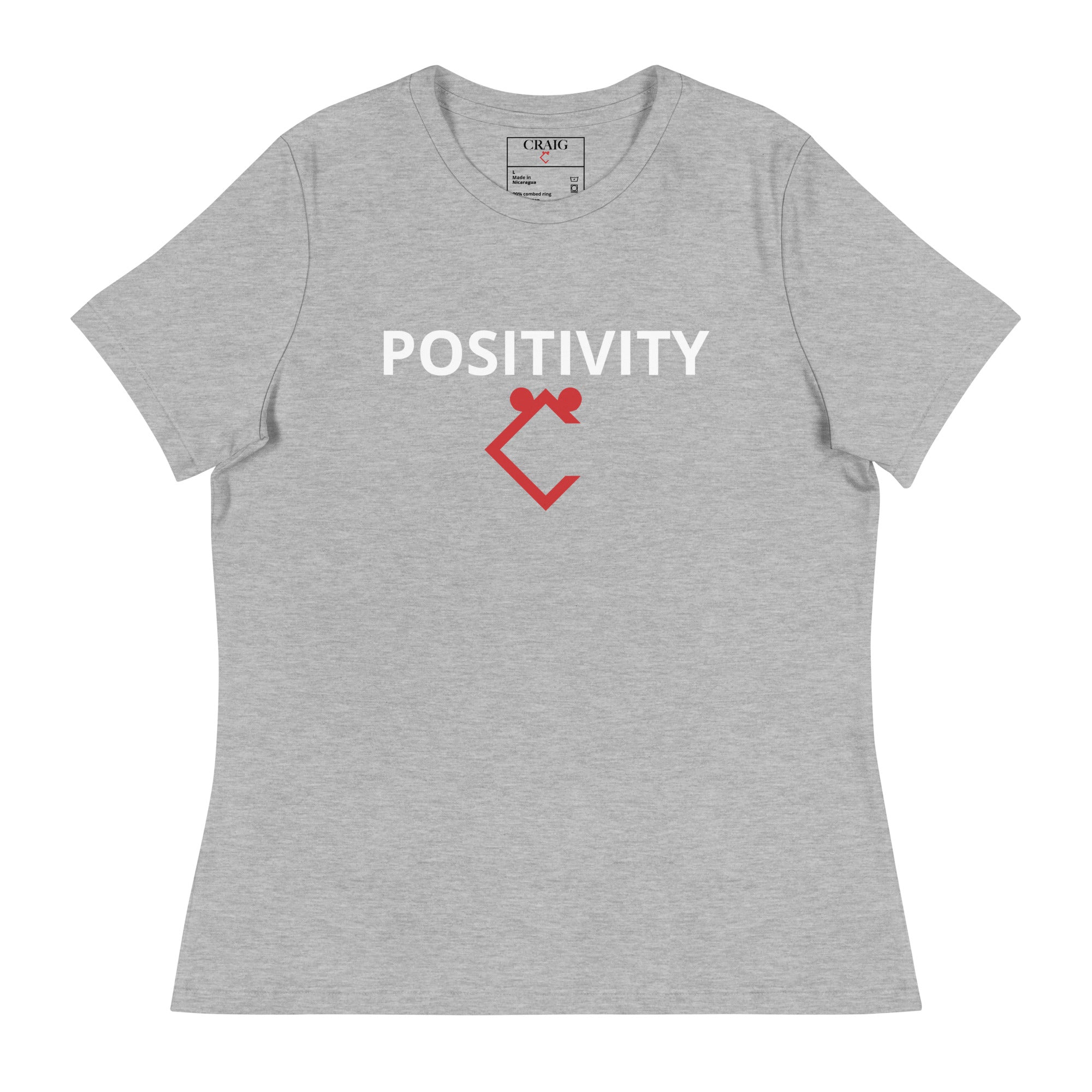 Premium "POSITIVITY" Print Plus Size T-Shirt